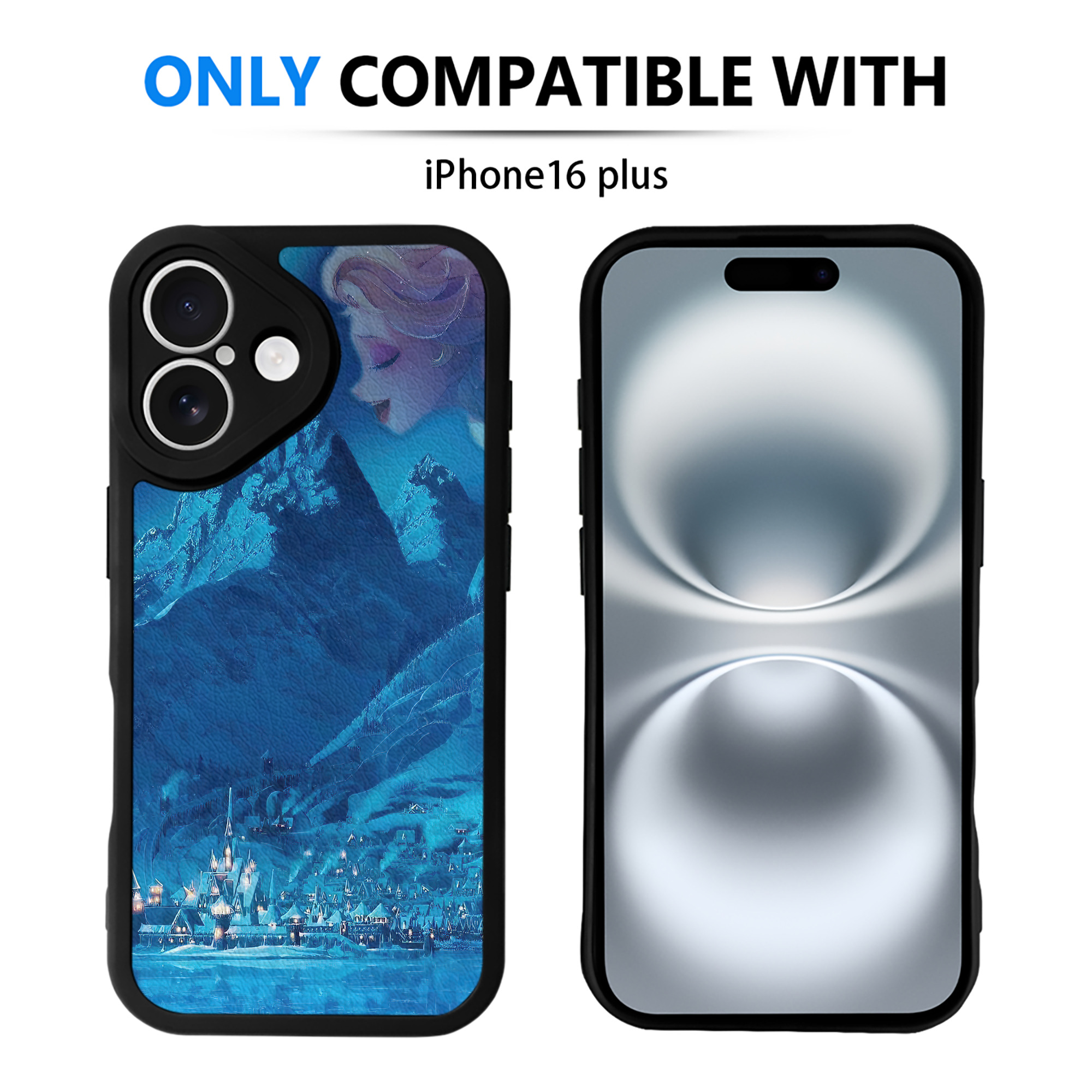 （画像用） アナと雪の女王 アンナ エルサ Frozen Anna Elsa 【iPhone 16シリーズ対応】シリコンスマホケース（レザー調） 材質：シリコン